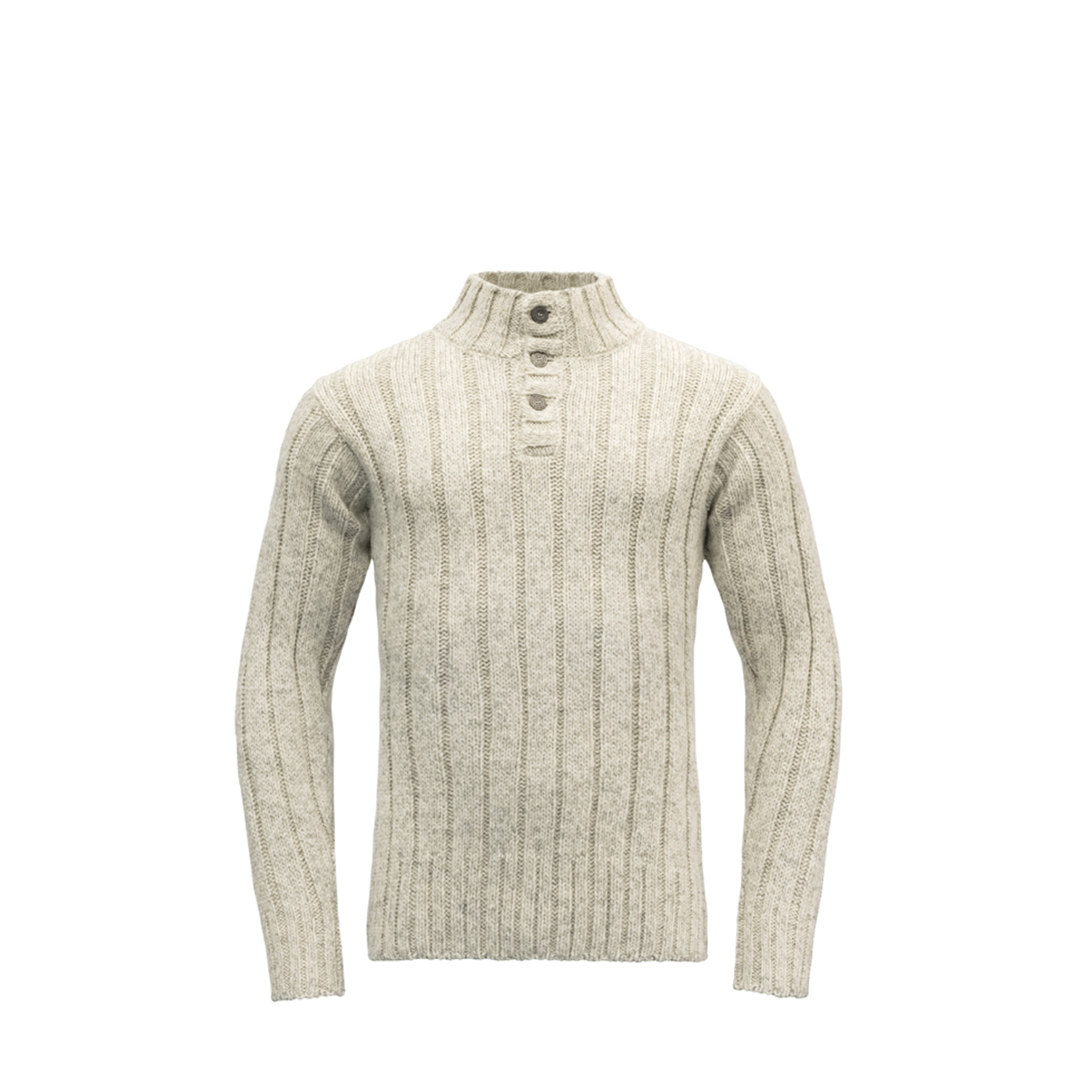 Leisure Wear - 100% Wool Button Neck Sweater - Unisex